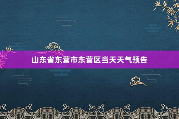 山东省东营市东营区当天天气预告